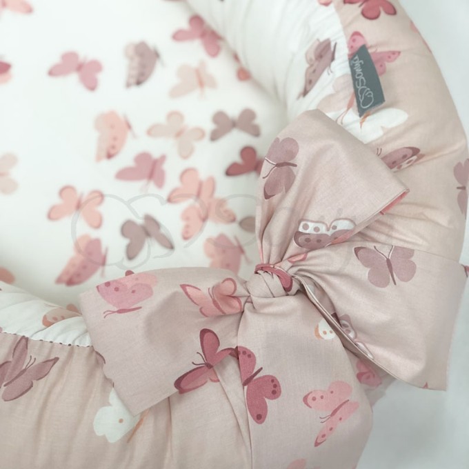 Protectie somn – Baby Nest Fluturi roz